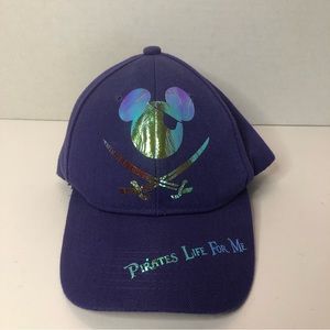 Mickey Mouse Pirates Life for Me Purple Silver Adjustable Baseball Trucker Hat
